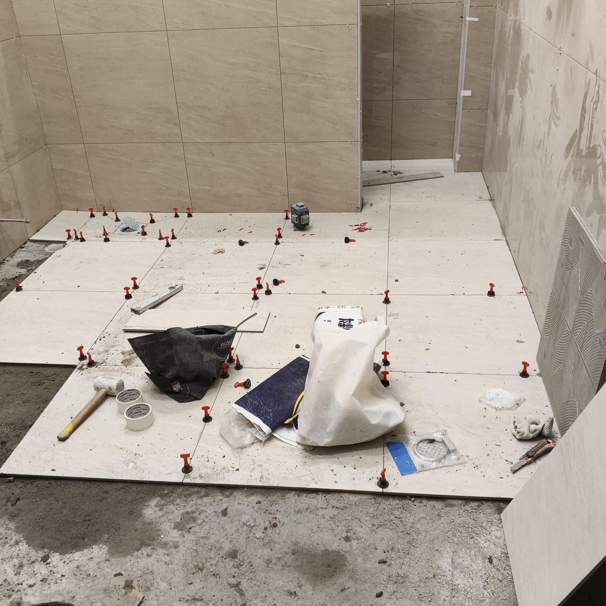 Master Bathroom & Kitchen Tiling Overhaul Before